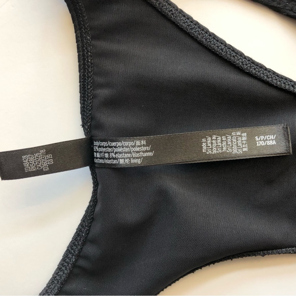 Victoria Secret Sport Dress Women’s S Black Open Mid Section Tank Tie Knot Front - Picture 10 of 11